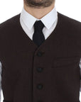 Dolce & Gabbana Elegant Brown Cotton Blend Dress Vest