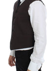 Dolce & Gabbana Elegant Brown Cotton Blend Dress Vest