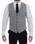 Dolce & Gabbana Elegant Gray Cotton Stretch Dress Vest