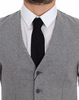 Dolce & Gabbana Elegant Gray Cotton Stretch Dress Vest