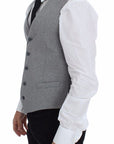 Dolce & Gabbana Elegant Gray Cotton Stretch Dress Vest