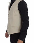 Dolce & Gabbana Elegant Beige Cotton Blend Dress Vest