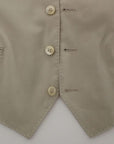 Dolce & Gabbana Elegant Beige Cotton Blend Dress Vest