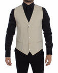 Dolce & Gabbana Elegant Beige Cotton Blend Dress Vest