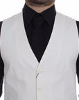 Dolce & Gabbana Elegant White Cotton Silk Dress Vest