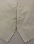 Dolce & Gabbana Elegant White Cotton Silk Dress Vest