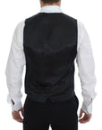Dolce & Gabbana Elegant Gray Striped Wool Dress Vest