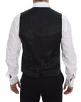Dolce & Gabbana Elegant Gray Striped Dress Vest