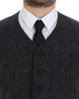 Dolce & Gabbana Elegant Gray Wool Blend Dress Vest