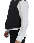 Dolce & Gabbana Elegant Gray Wool Blend Dress Vest