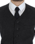 Dolce & Gabbana Elegant Gray Wool Blend Dress Vest