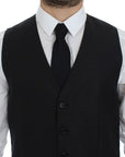 Dolce & Gabbana Elegant Gray Wool Blend Dress Vest