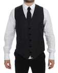 Dolce & Gabbana Elegant Gray Wool Dress Vest