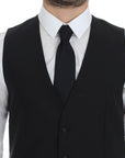 Dolce & Gabbana Elegant Black Wool Silk Dress Vest