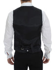 Dolce & Gabbana Elegant Gray Striped Wool Dress Vest