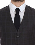 Dolce & Gabbana Elegant Checkered Wool Dress Vest