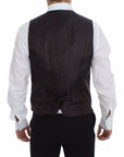 Dolce & Gabbana Elegant Checkered Wool Dress Vest