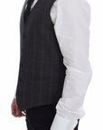 Dolce & Gabbana Elegant Checkered Wool Dress Vest