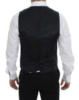 Dolce & Gabbana Elegant Black Striped Wool Dress Vest