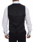 Dolce & Gabbana Elegant Gray Striped Dress Vest