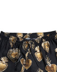 Dolce & Gabbana Chic Heart Print Silk Pajama Pants