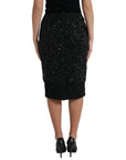 Dolce & Gabbana Black Crystal-Embellished Runway Skirt