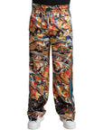Dolce & Gabbana Elegant Satin Track Pants in Multicolor Marble