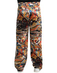 Dolce & Gabbana Elegant Satin Track Pants in Multicolor Marble