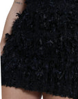 Dolce & Gabbana Elegant Textured High Waist Mini Skirt
