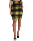 Dolce & Gabbana High Waist Check Print Silk-Lined Mini Skirt