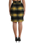 Dolce & Gabbana High Waist Check Print Silk-Lined Mini Skirt