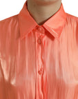 Dolce & Gabbana Elegant Coral Long Sleeve Polo Top