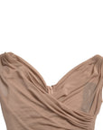 Dolce & Gabbana Elegant Beige V-Neck Sleeveless Sheer Tank Top