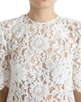 Dolce & Gabbana Elegant White Lace Blouse