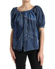 Dolce & Gabbana Elegant Cotton Denim Blouse Top