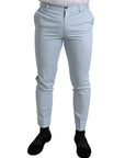 Dolce & Gabbana Sky Blue Cotton Stretch Skinny Pants
