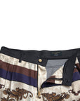 Dolce & Gabbana Elegant Silk Skinny Pants with Heraldic Print