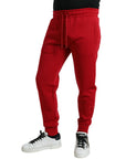 Dolce & Gabbana Sizzling Red Cotton Blend Jogger Pants
