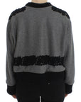 Dolce & Gabbana Elegant Gray Cashmere Blend Lace Sweater