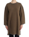 Dolce & Gabbana Yellow & Gray Striped Oversized Sweater
