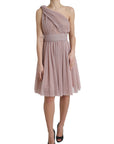 Dolce & Gabbana Elegant Asymmetrical Pink Tulle Dress