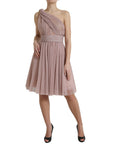Dolce & Gabbana Elegant Asymmetrical Pink Tulle Dress