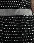 Dolce & Gabbana Elegant Crystal-Embellished Long Black Dress