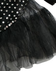 Dolce & Gabbana Elegant Crystal-Embellished Long Black Dress