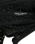 Dolce & Gabbana Elegant Crystal-Embellished Long Black Dress