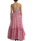 Dolce & Gabbana Chic A-Line Strapless Silk Dress in Pink