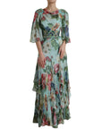 Dolce & Gabbana Elegant Floral Silk Long Dress