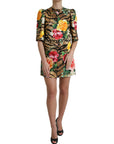 Dolce & Gabbana Animal & Floral Print Mini Shift Dress