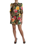 Dolce & Gabbana Animal & Floral Print Mini Shift Dress