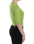 Dolce & Gabbana Emerald Green Wool V-Neck Pullover